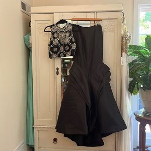 Black Rachel Allan Exclusive 2 Piece Homecoming Winter Formal Prom Dress, nwt